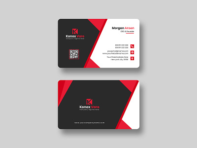 Modern Red Business Card Design Template