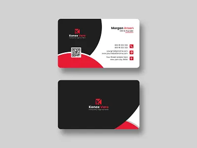 Modern Red Business Card Design Template