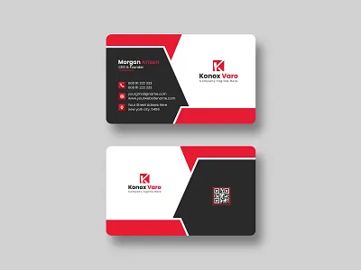 Modern Red Business Card Design Template