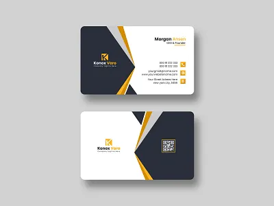 Modern Yellow Business Card Design Template how to design business card