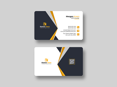Modern Yellow Business Card Design Template how to design business card