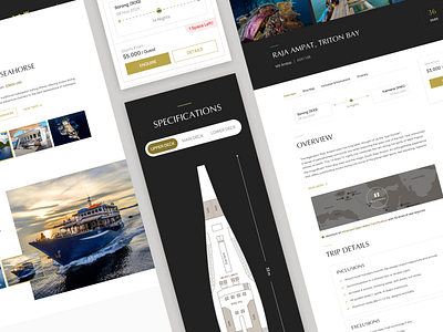 Wallacea boat charter destination dive cruise diving experience komodo lifestyle luxury mobile design ocean sailing sea ui ux web design website yacht