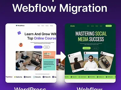Wordpress To Webflow Migration branding framer landing page ui web design webflow wordpress