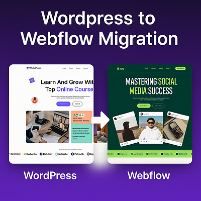 Wordpress To Webflow Migration branding framer landing page ui web design webflow wordpress