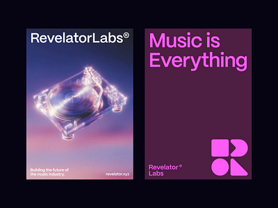 Revelator Labs, Brand Identity Decompression brand design brand identity branding brutalism editorial graphic design logo music poster typography visual identity web3