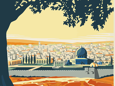 vintage Palestine poster design graphic design illustration