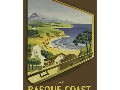 Basque Coast travel poster graphic design poster