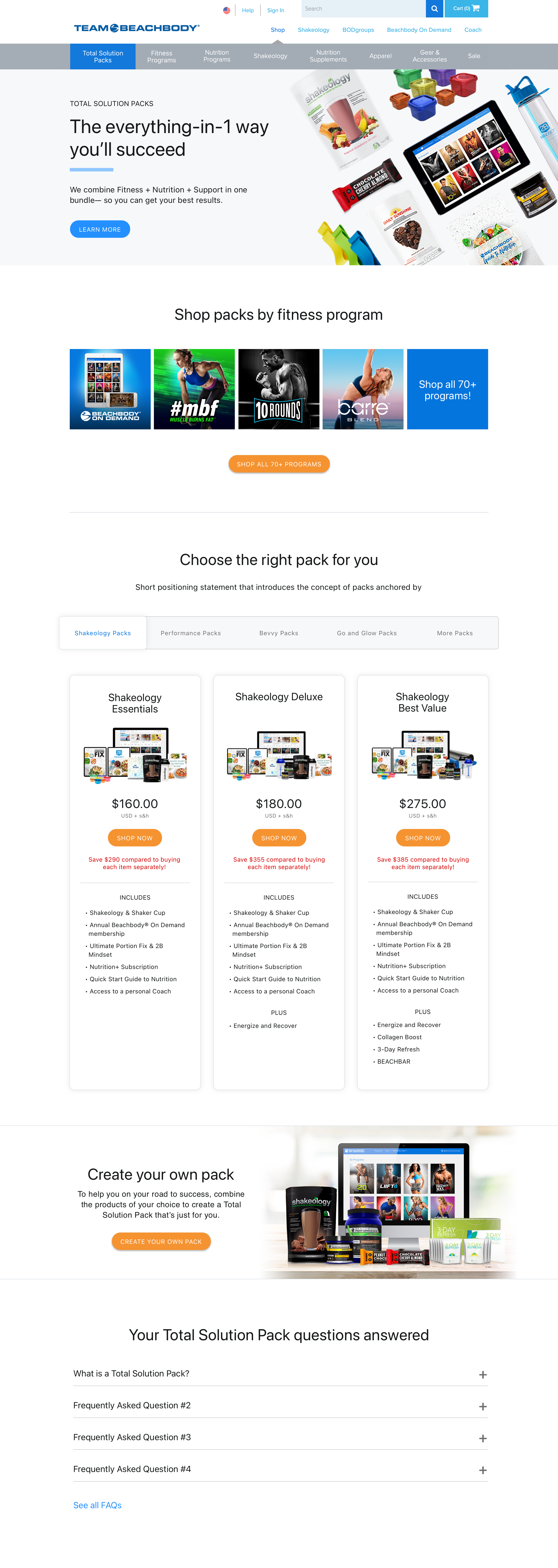 Beachbody design ecommerce ui ux