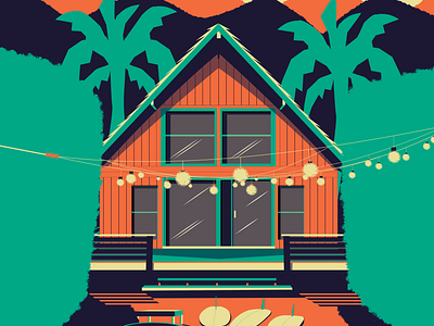 Surf House Illustration & animation animation beach branding design designer drawing graphic design icon illustration logo motion motion graphics palm trees sketch surf surf house tropical vector vectorart vectorillustration