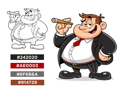 Cool Rich Man Cartoon Character | Smoking Man Cartoon Character beehaya caricature cartoon cartoon man character cigar coloring cool cute design fat man fun funny graphic design illustration man rich man sketch smoking vector