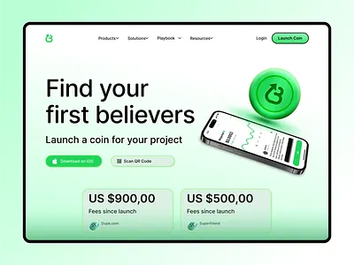 Coin Launch App UI – Believe First app design crypto art crypto exchange crypto exchange app design crypto exhange app exchange mobile app fintech app ios mobile app reward app saas telecom telecom app user interface video streaming web3 with crypto app