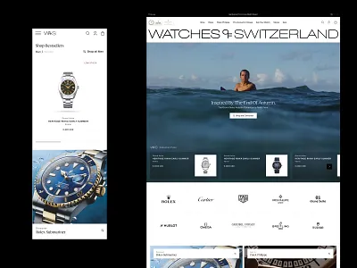 Watches of Switzerland | Concept Direction #1 homepage luxury shopify ui ux watch watches web design website website design