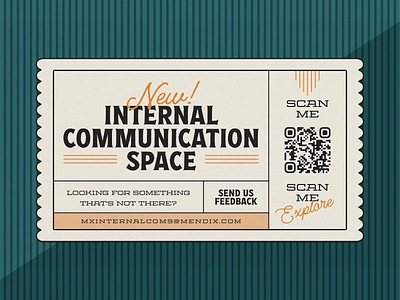 Internal Comms Space ad business classic communication corporate design digital figma green illustration internal low code mendix pin stripes tech company technology ticket transportation type typography