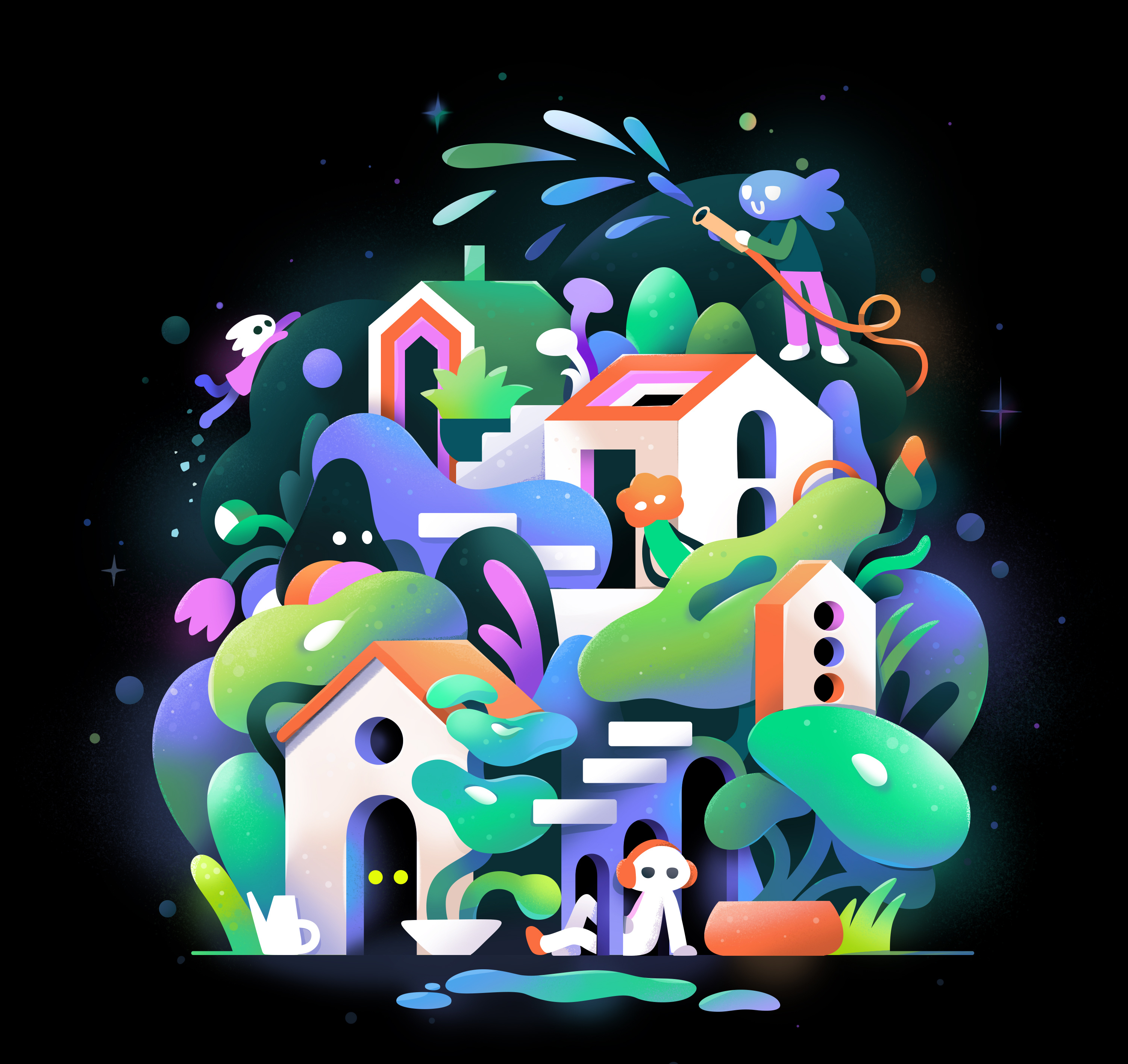 The Secret Garden abstract cartoon character concept design illustration zutto
