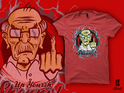 Senior Rebel - t-shirt design apparel cartoon character clothes funny hilarious humoristic illustration joke mascot t shirt tshirt
