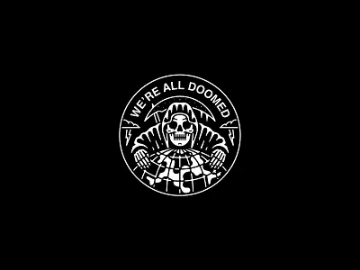 We're All Doomed band design dooom grim illustration merch occult rad reaper tattoo