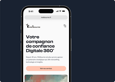 Melbourne Agency hero section mobile ui user experience