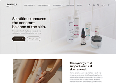 Skintifique desktop hero section skin care ui website