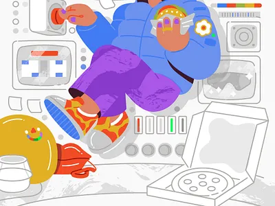 Control room character graphicdesign ill illustration people scifi space woman