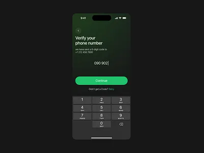 Verify your Phone Number - Dark Mode design fintech ui ui design ux ux design