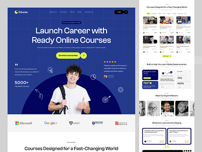 Edtech Course Website e learning edtech edtech website education education website elegant landing page learning learning platform mentor minimal modern website online class online course school tutoring web design website