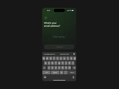 Input Email Address - Dark Mode. design fintech ui ui design ux ux design