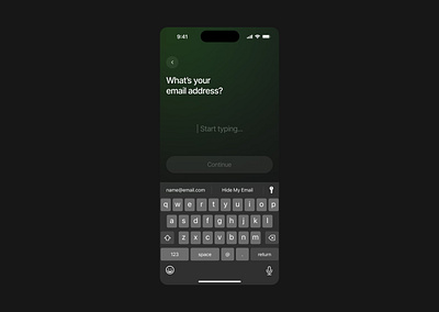 Input Email Address - Dark Mode. design fintech ui ui design ux ux design