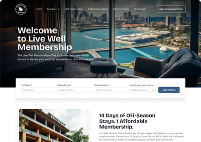 Live Well Membership hero section user experience user interface