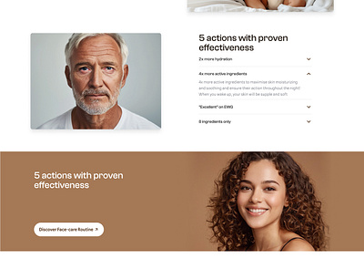 Skintifique feature section full width user interface design