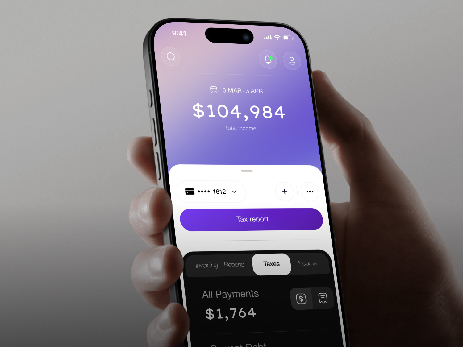 SMP Concept — Finance Dashboard App Prototype app application concept design e commers fin tech financial gradient mobile mobile app mobile design mobile ui saas startup taxes tender ui ui ux ux