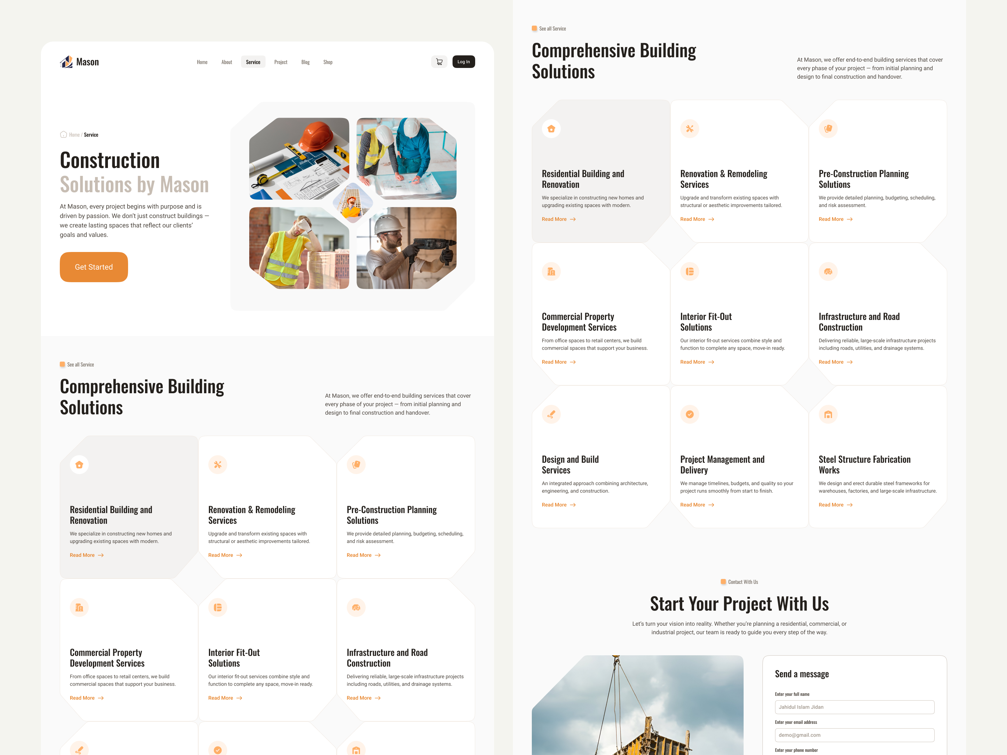 Example of Responsive Construction Website (UI/UX)