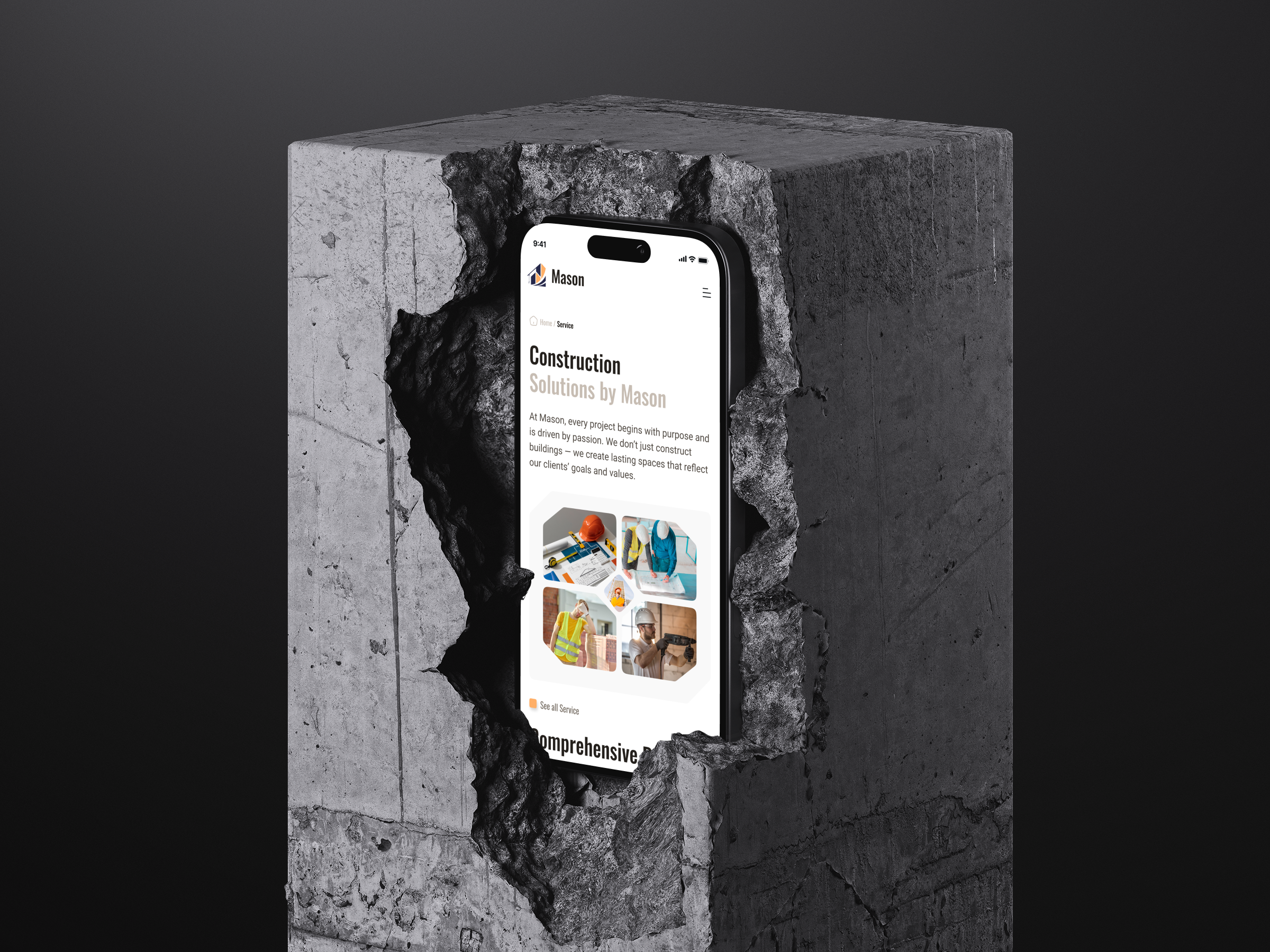 Example of Responsive Construction Website (UI/UX)