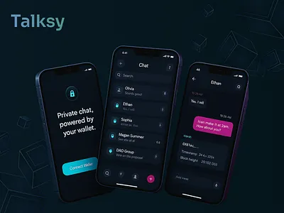 Talksy - Blockchain Messaging App design figma minimal ui ui design uiux ux