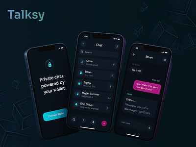 Talksy - Blockchain Messaging App design figma minimal ui ui design uiux ux