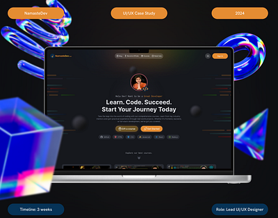 NamasteDev: Redesigning the Learning Experience branding dashboard design figma graphic design illustration logo minimal modernui ui