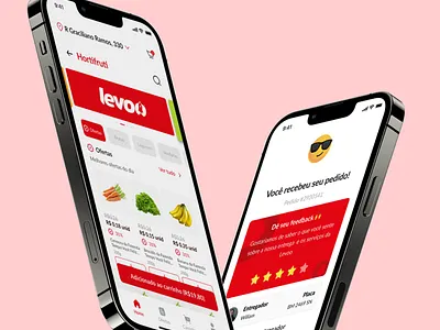 App Levoo - Delivery Market app delivery design market red ui