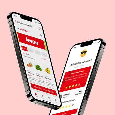 App Levoo - Delivery Market app delivery design market red ui