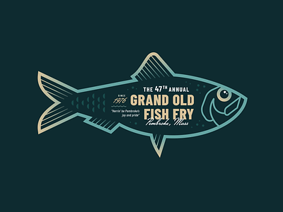 The Grand Old Fish Fry clean event fish graphic design herring illustration lockup logo massachusetts pembroke typography vector