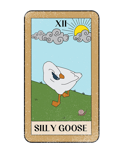 Silly Goose Tarot Card adobe illustrator branding goose graphic design illustration logo print design t shirt design tarot card design tarot card illustration ui ui design vector vector design