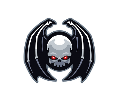 Skull Bat Emblem Logo mascot