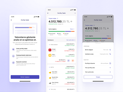 Financial Portfolio Tracker app design finance fintech portfolio ui ux