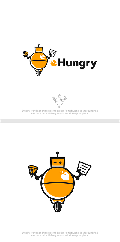 Fun, Friendly & Digital-First Logo for an Online Ordering Platfo customlogodesign design ehungry fooddeliverylogo foodtechbranding logo modern modernbrandidentity onlineordering restaurantbranding