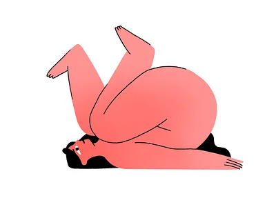 Roll up body body positive character gymnastics illustration mood procreate sport woman women yoga