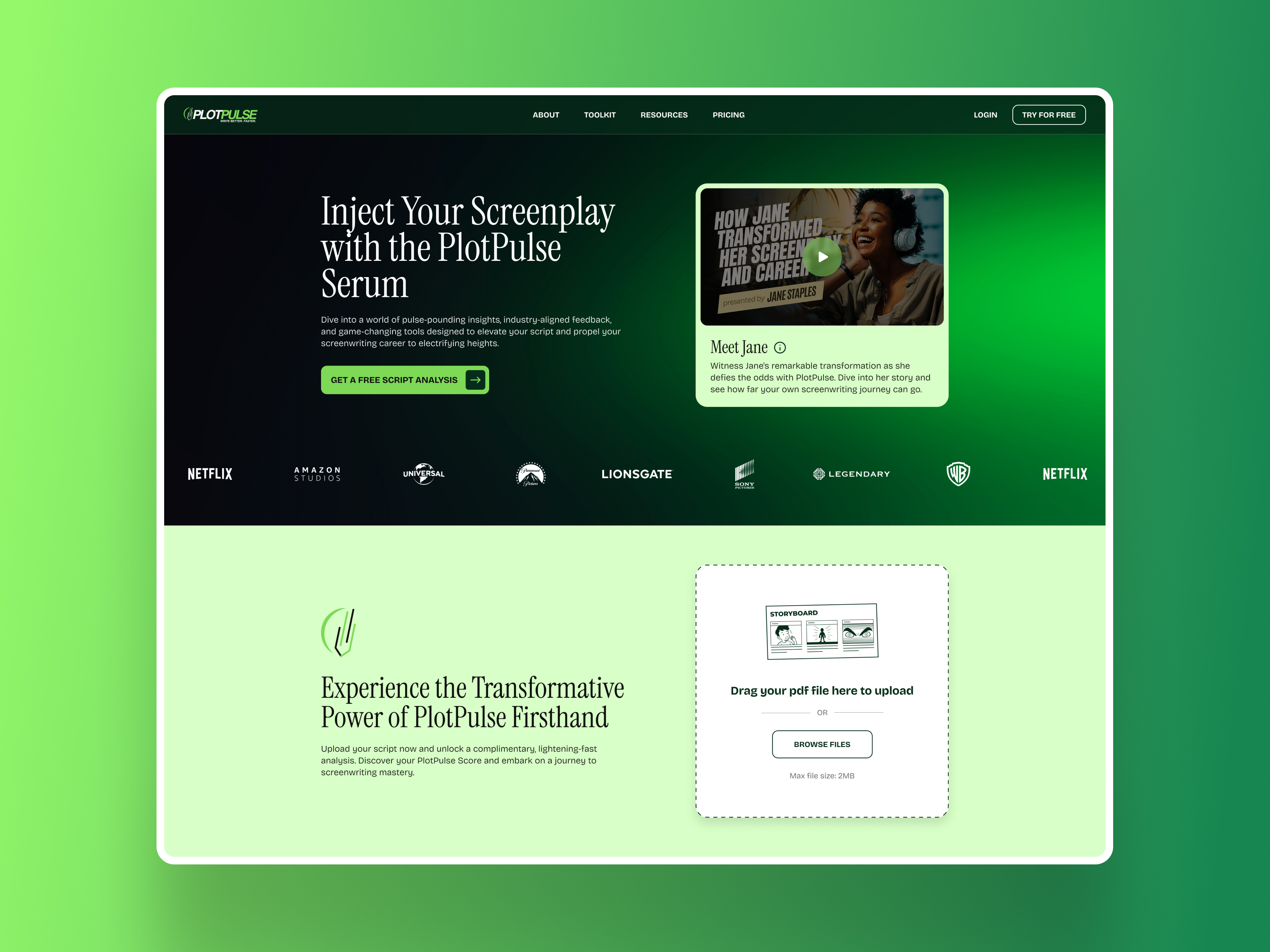 Example of Figma Landing Page Design