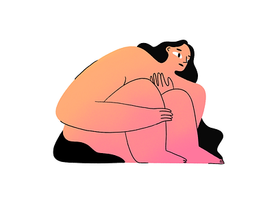 Emotion body emotion gradient hair illustration mood procreate psychology sadness woman women