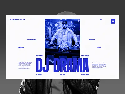 Hero Section - DJ Drama art directed branding design dj dj drama editorial design graphic design hero section hiphop music ui user interface web design
