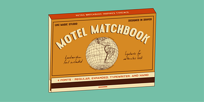 Motel Matchbook - Retro Typeface design matchbook matchbox matches motel retro typography vintage