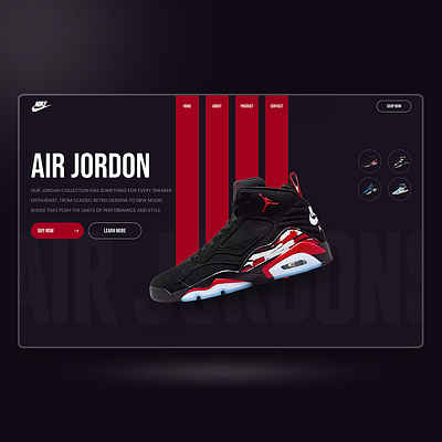 NIKE AIR JORDAN WEBSITE DESIGN app branding design elementor figma graphic design graphic designer illustration landing page logo ui ui design uiux vector web web design website website design wordpress