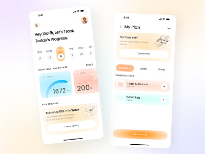 Food Calorie App - Ui Ux Mobile Design android app calorie tracking design figma health healthcare ios app lifestyle minimal mobile app mobile app design nutrition ui ui ux ui design ui ux design uidesign ux ux design wellness