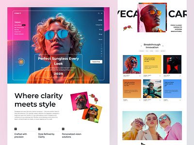 E-commerce - Sunglass Website Homepage ecommerce website ecommercewebsite eyewear website fashioneyewear productdesign rejoanrejuuix shopsunglasses sunglass products sunglassstyle website design